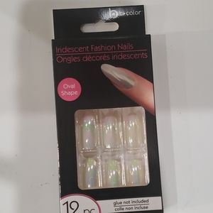 B Color Iridescent Fashion Nails Oval Shape 12 pc